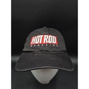 Hot Rod Magazine Hat Cap Strap Back Black Embroidered Promo Racing Mens Car Show